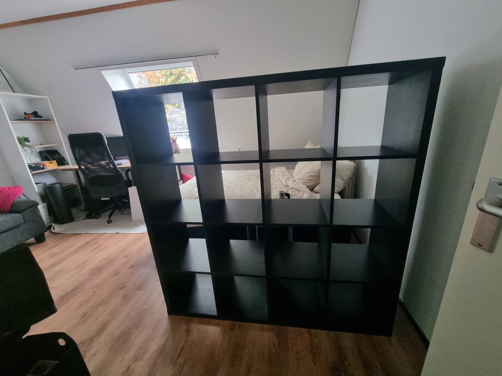 IKEA KALLAX kast zwart 16 vakken 182x182 cm, Huis en Inrichting, Kasten | Boekenkasten, Gebruikt, 150 tot 200 cm, Ophalen of Verzenden