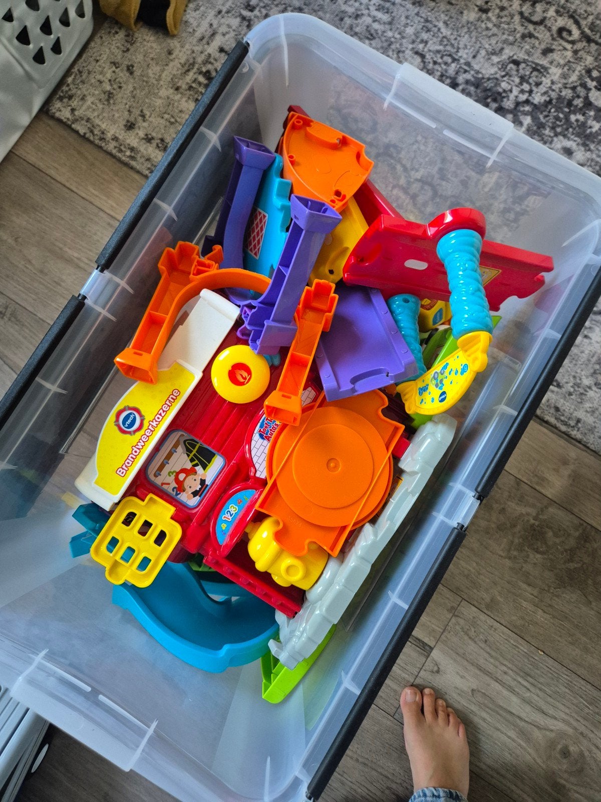 Bak met VTech Toet Toet Auto's speelgoed, Ophalen, Gebruikt, Bouwen, Met licht