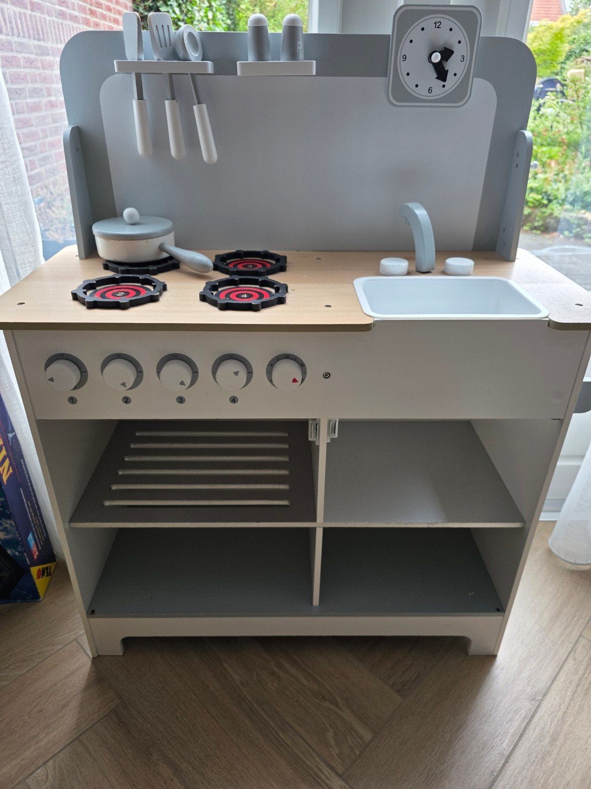 Houten Speelkeuken Grijs/Wit van Bandit and Angels, Ophalen, Gebruikt, Hout, Speelkeuken