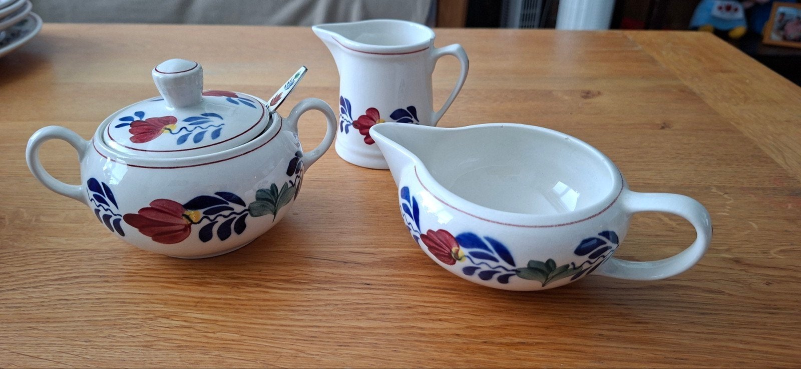 Boerenbont suikerpot en melkkannetjes set, Ophalen