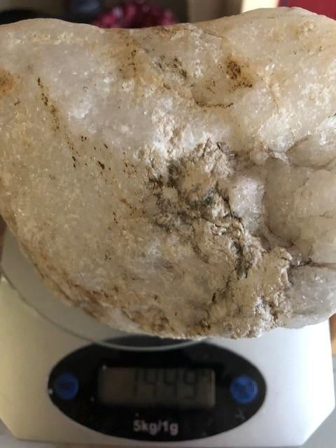 Nr2 ruwe melkwitte kwartssteen 1449gram, Ophalen of Verzenden, Mineraal