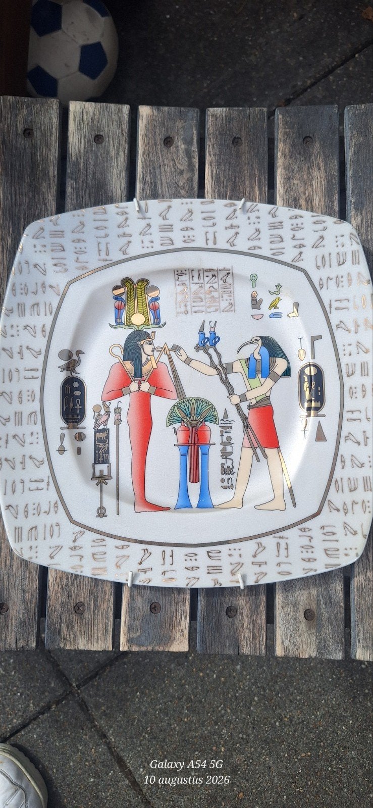 Decoratieve Egyptische wandplaat met hiërogliefen, Antiek en Kunst, Ophalen