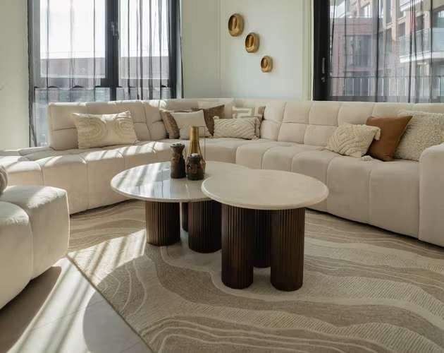 Luxe Eleonora Xavi Salontafel set Set van 2 Tafels, 50 tot 100 cm, Rond, Nieuw, 5 – 50