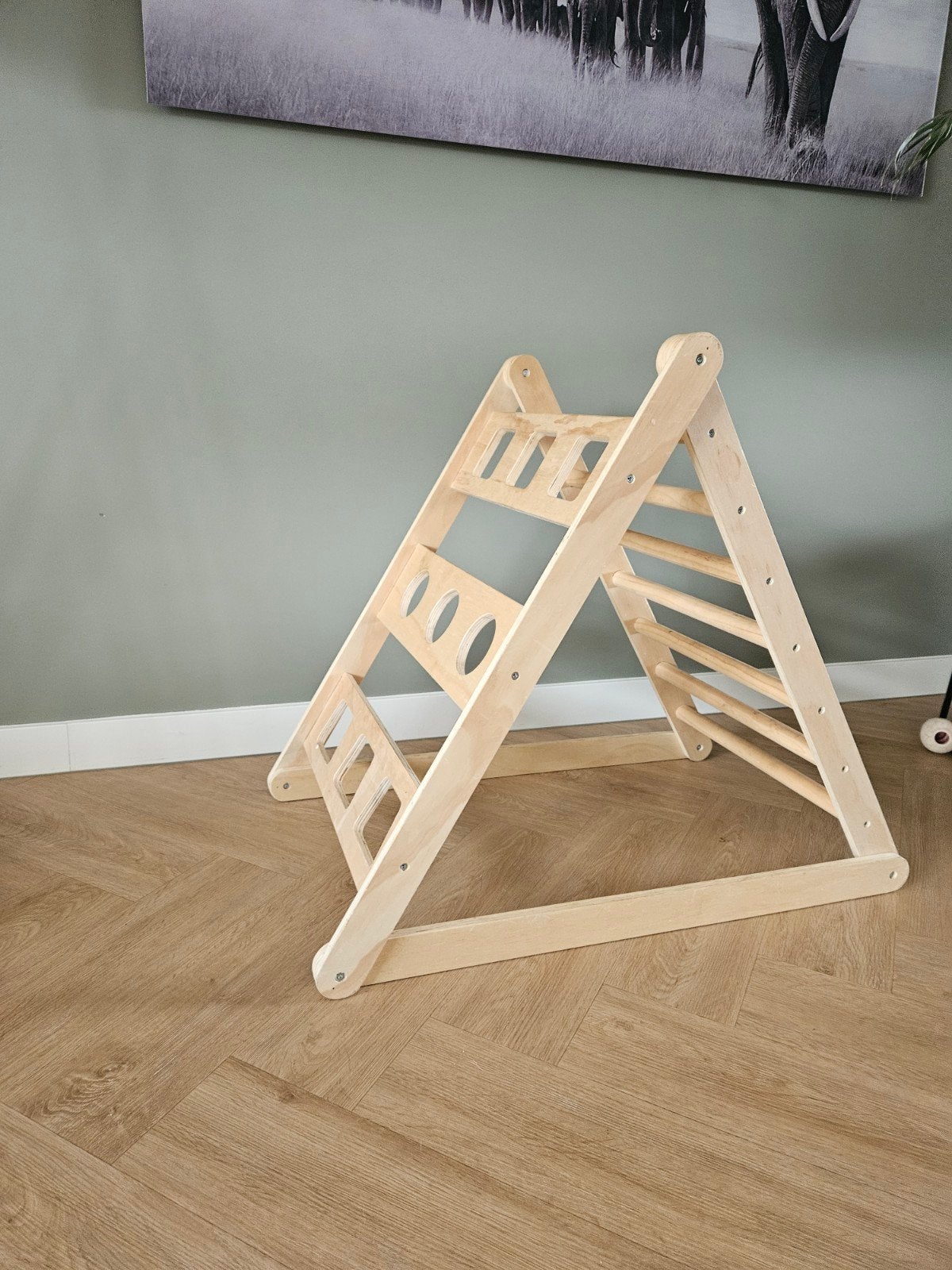 Houten Klimrek voor Kinderen - Montessori Speelgoed, Kinderen en Baby's, Ophalen, Zo goed als nieuw, Klimwand