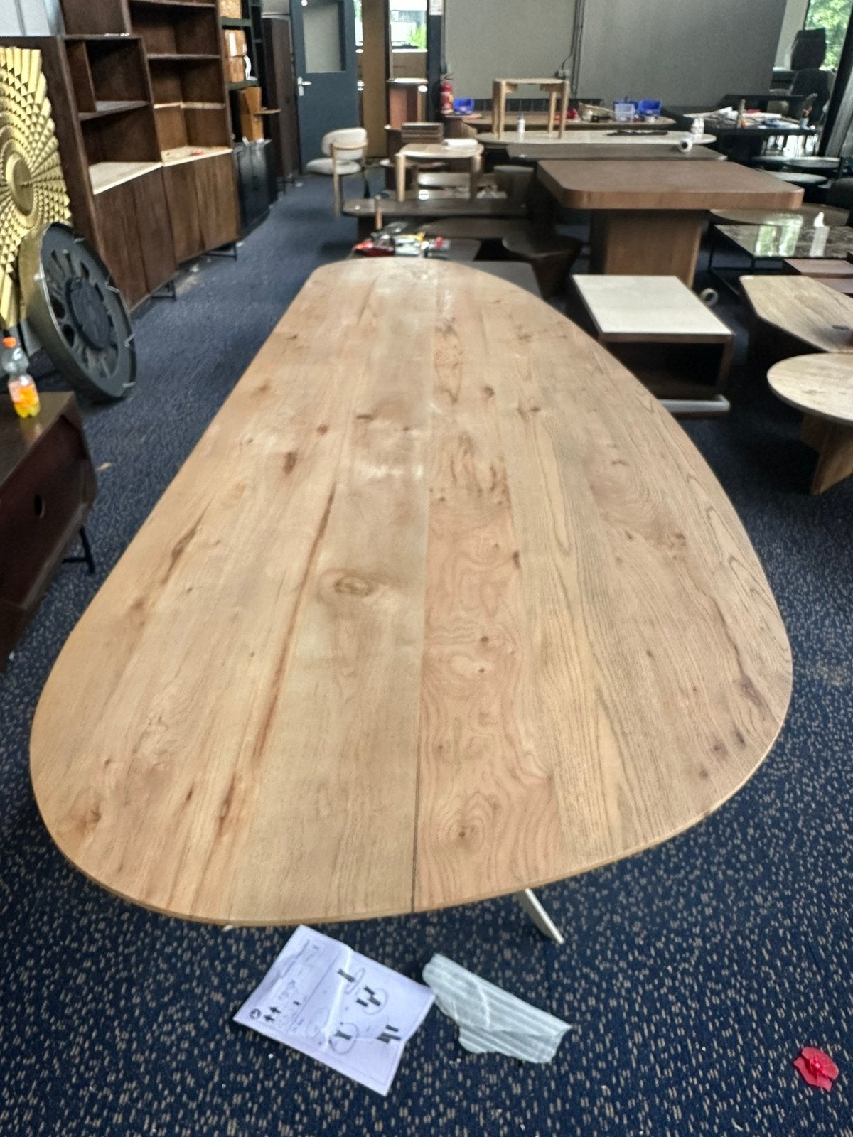 Ovale eettafel 280x100 showroom model, 100 tot 150 cm, Eikenhout, 200 cm of meer, Ophalen of Verzenden