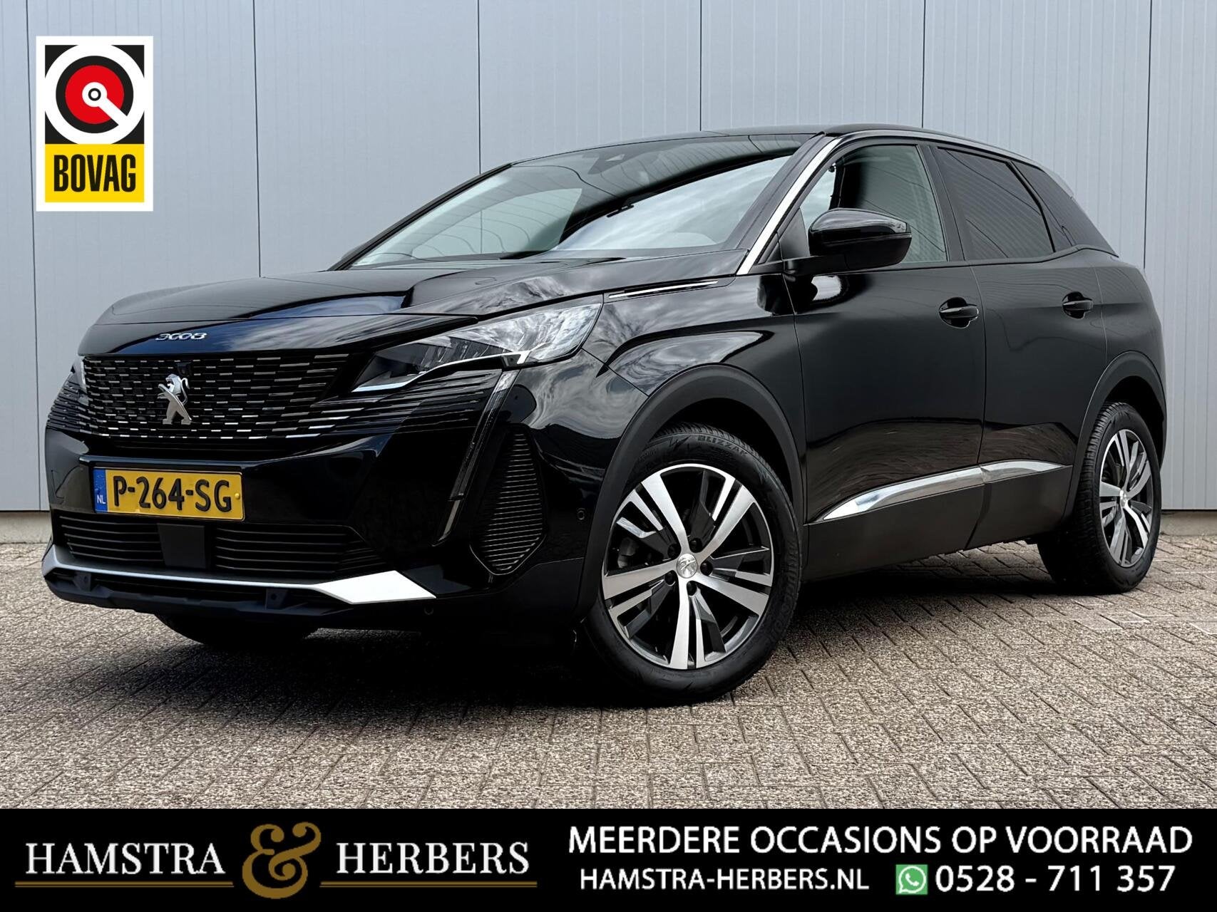 Peugeot 3008 1.2 PureTech Allure Business zwart automaat, Gebruikt, 1199 cc, Zwart, Origineel Nederlands