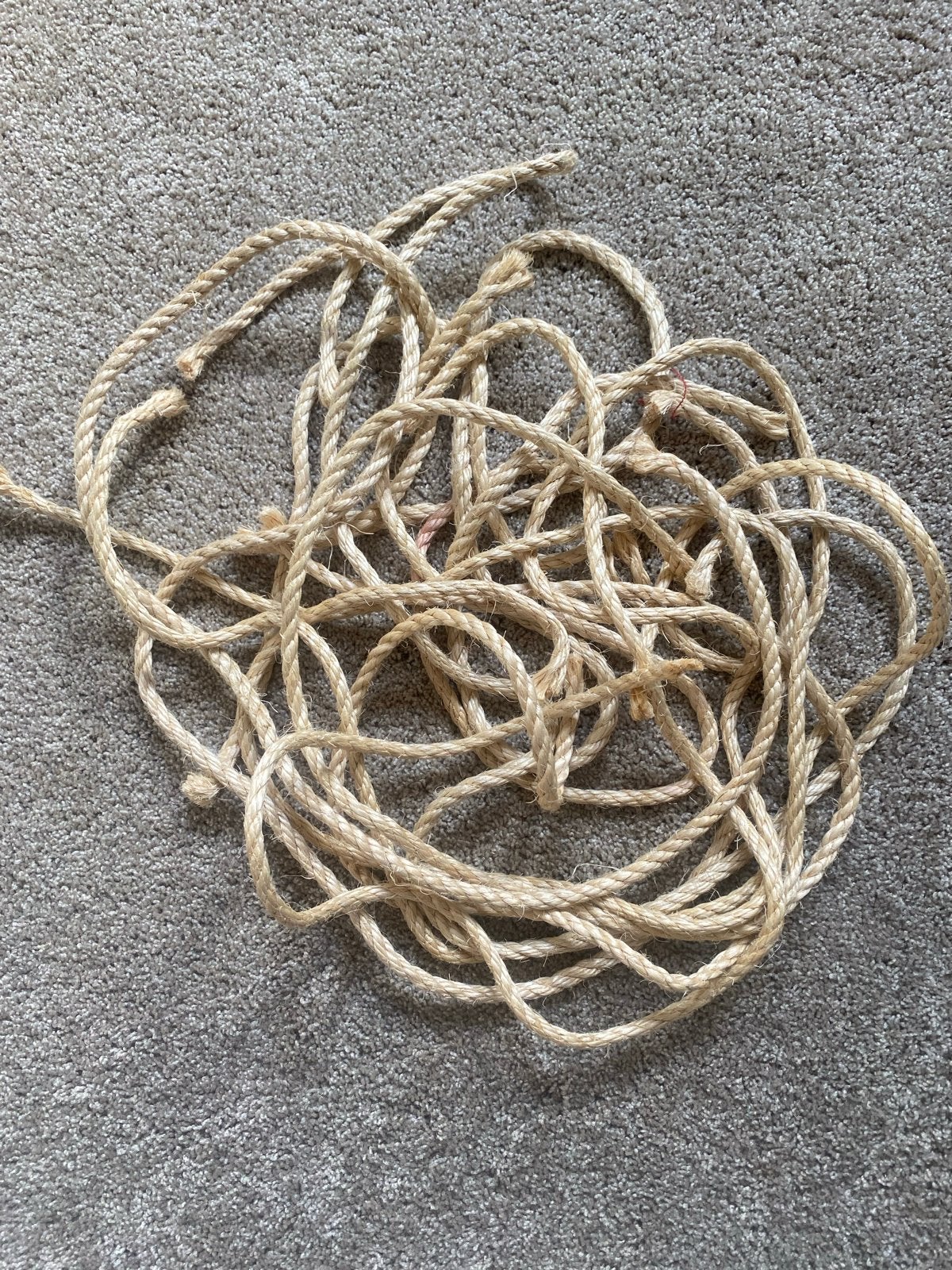 Touw 10 stuks crèmekleurig ca. 1,20 m x ca. 8 mm dik, Ophalen of Verzenden, Nieuw