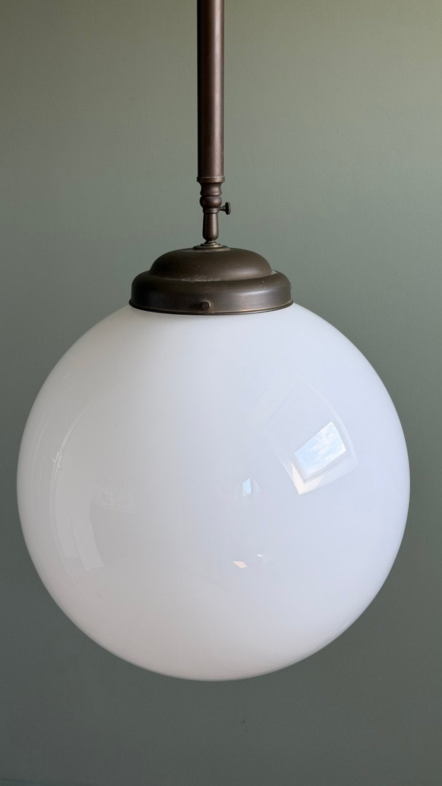 Vintage Gispen art deco opaalglazen hanglamp pendellamp XXL, Ophalen, Gebruikt, Art deco, Onbekend