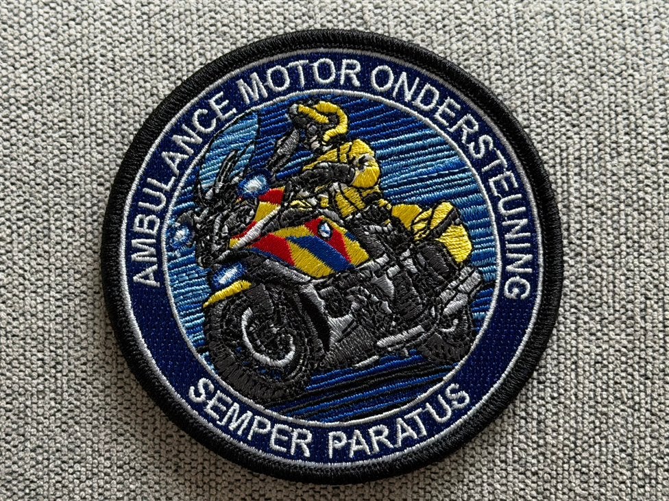 Patch Ambulance Motorondersteuning, Ophalen of Verzenden, Overige soorten, Nederland, Embleem of Badge