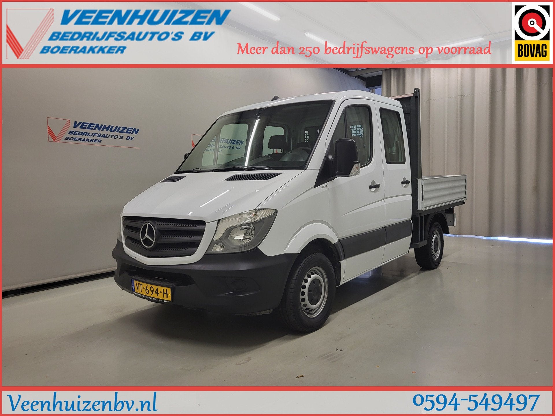 Mercedes-Benz Sprinter 210CDI Pick-up Dubbele Cabine Automaa, Auto's, Automaat, Euro 5, Achterwielaandrijving, Gebruikt