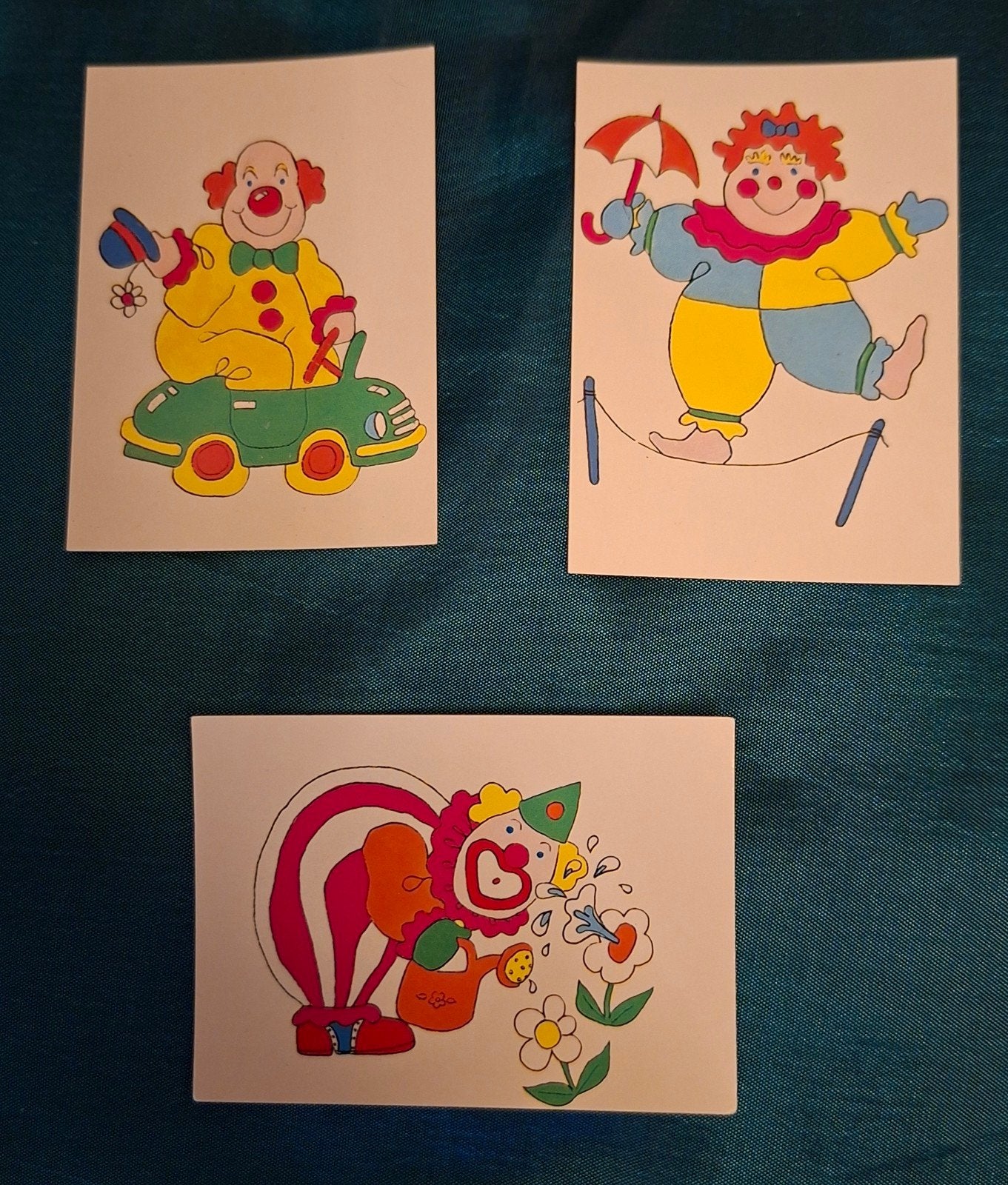 3x circus clown  kaartjes  hobby/ beloning, Ophalen of Verzenden, Nieuw