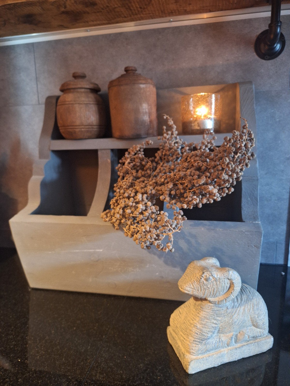 Decoratieve houten gruttersbak, Ophalen, Hout, Gebruikt, Landelijk