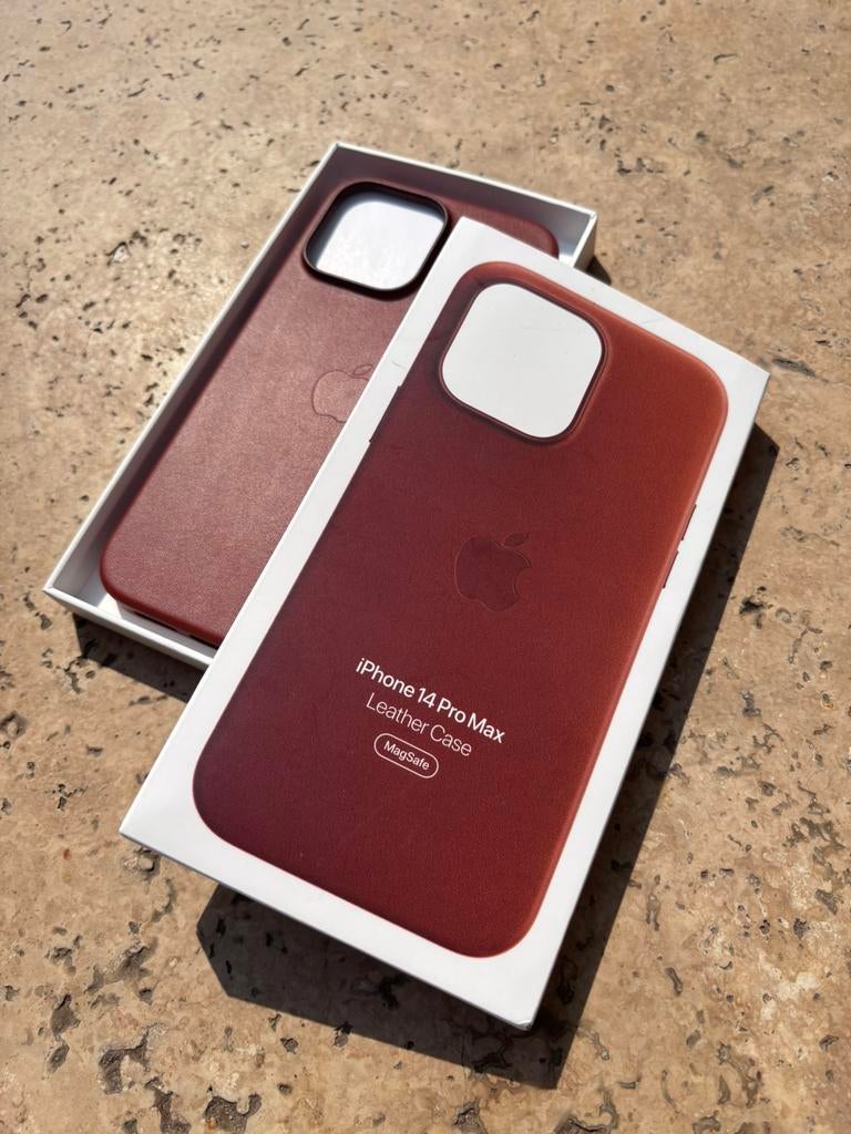 Apple iPhone 14 Pro Max Leren Hoesje met MagSafe, IPhone 14 Pro Max, MagSafe, Bruin, Nieuw