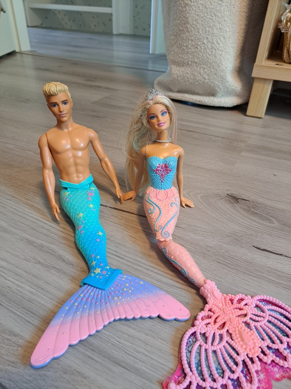 Barbie en Ken zeemeerminnen set, Ophalen of Verzenden, Zo goed als nieuw, Barbie