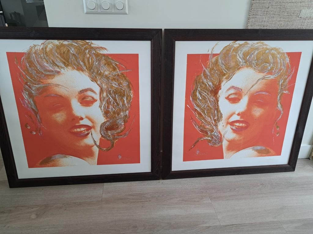 Marilyn Monroe Pop Art Prints (2 stuks) - Houten Lijst, Ophalen