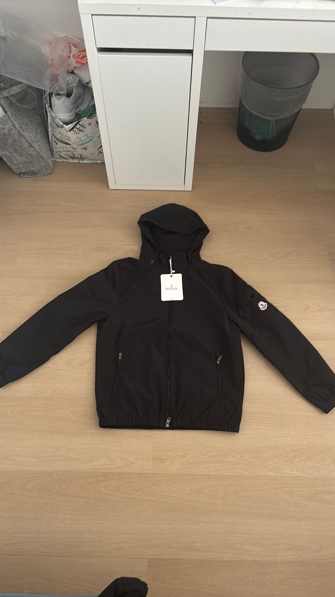 Moncler windbreaker, Ophalen, Nieuw, Maat 46 (S) of kleiner, Zwart