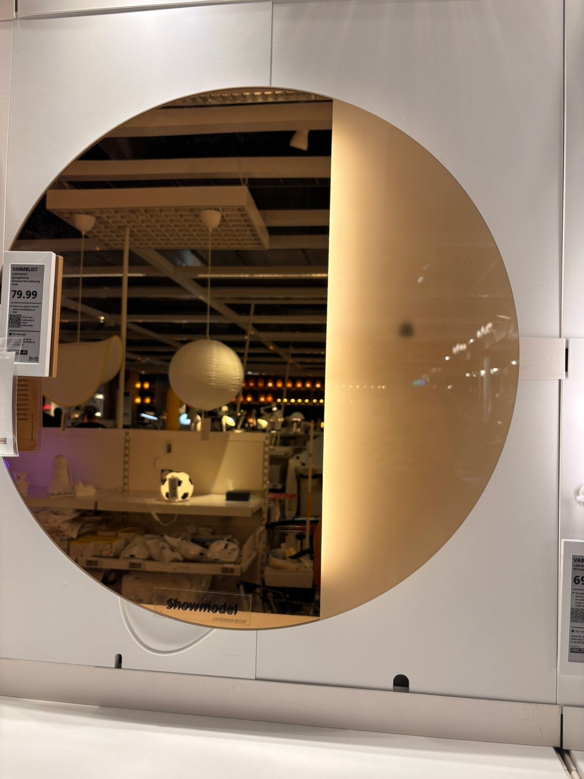 Spiegellamp ikea, Ophalen, Rond, Zo goed als nieuw, Minder dan 100 cm