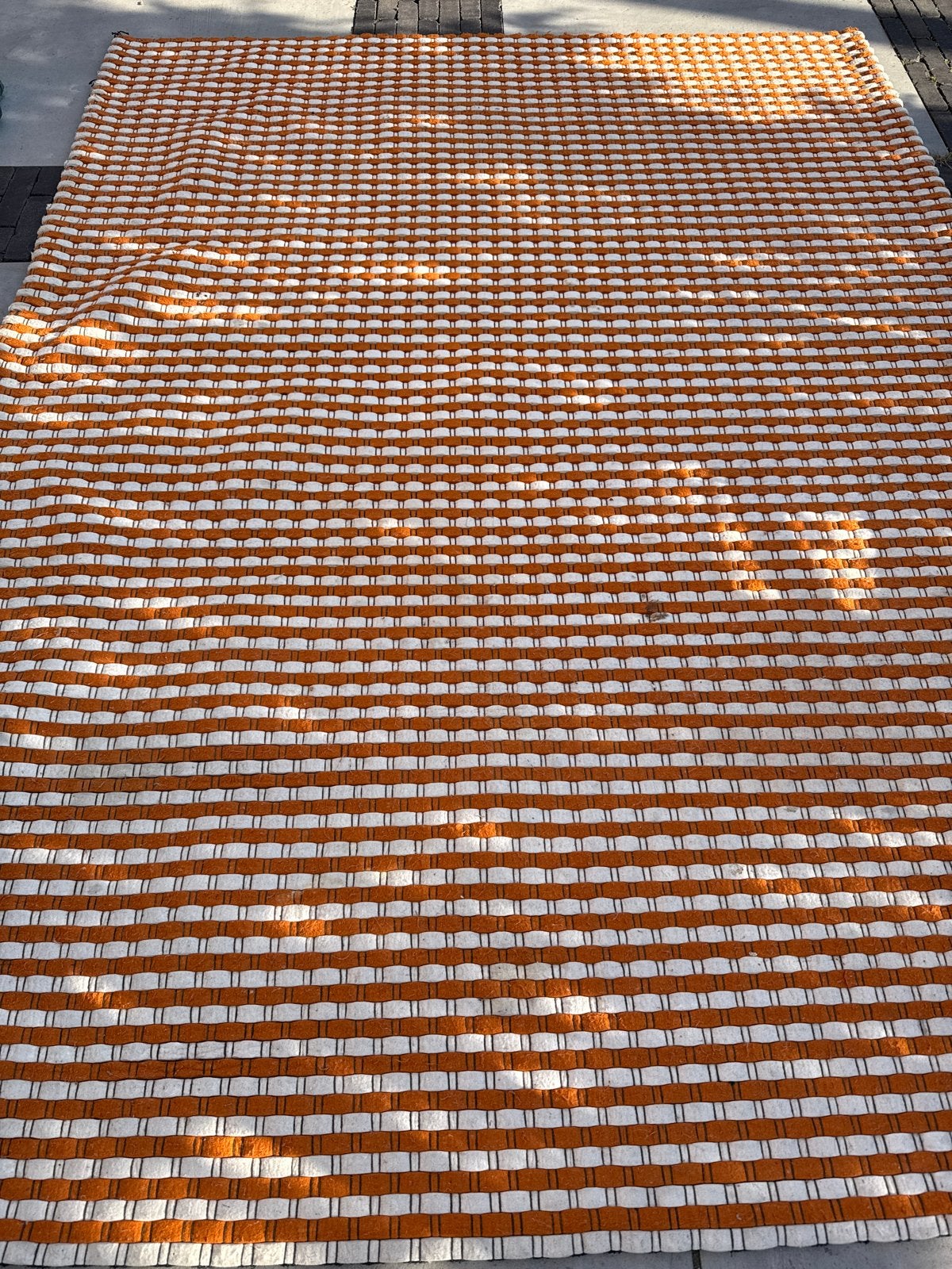 Oranje/wit vloerkleed - 170x230cm