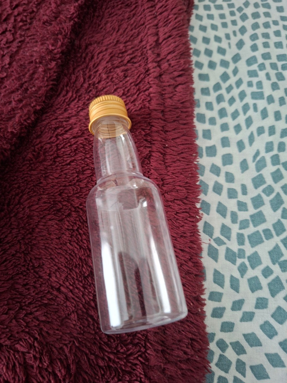 Mini plastic flesje met dop, Ophalen, Nieuw, Transparant, Kunststof