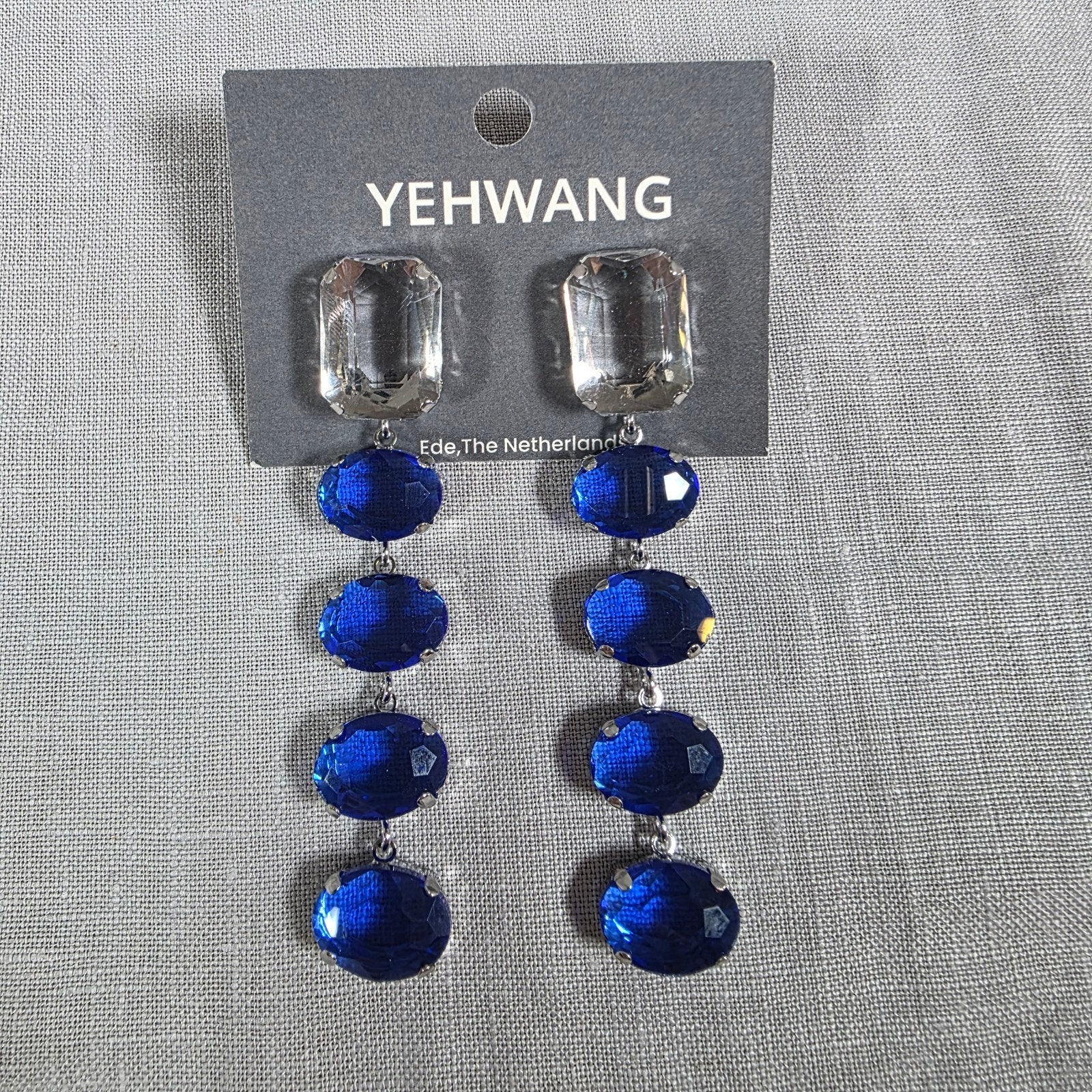 blauwe oorbellen, Overige materialen, Hangers, Blauw, Nieuw