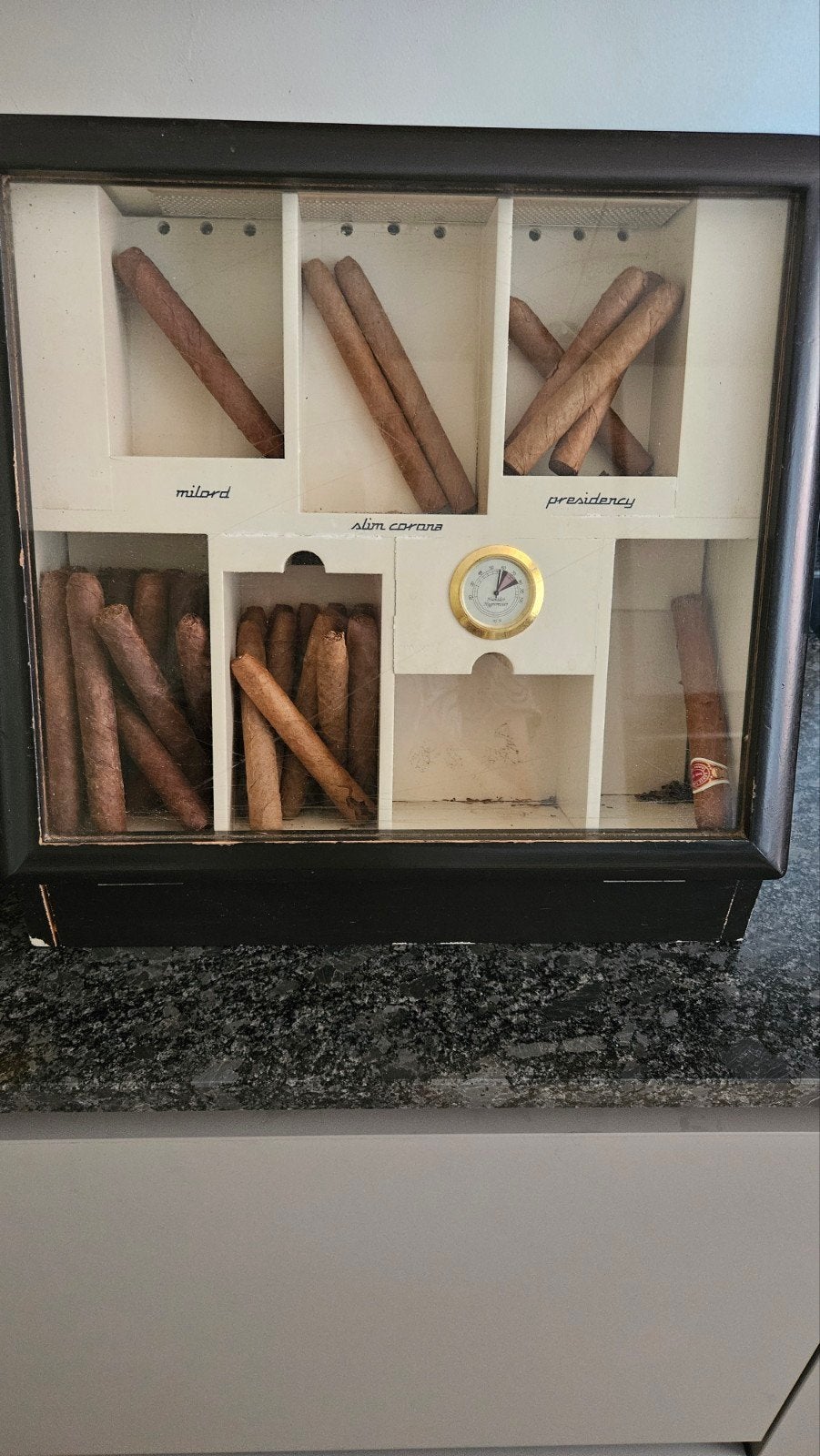 Vintage Sigaren Humidor met Thermometer, Ophalen, Gebruikt, Overige typen