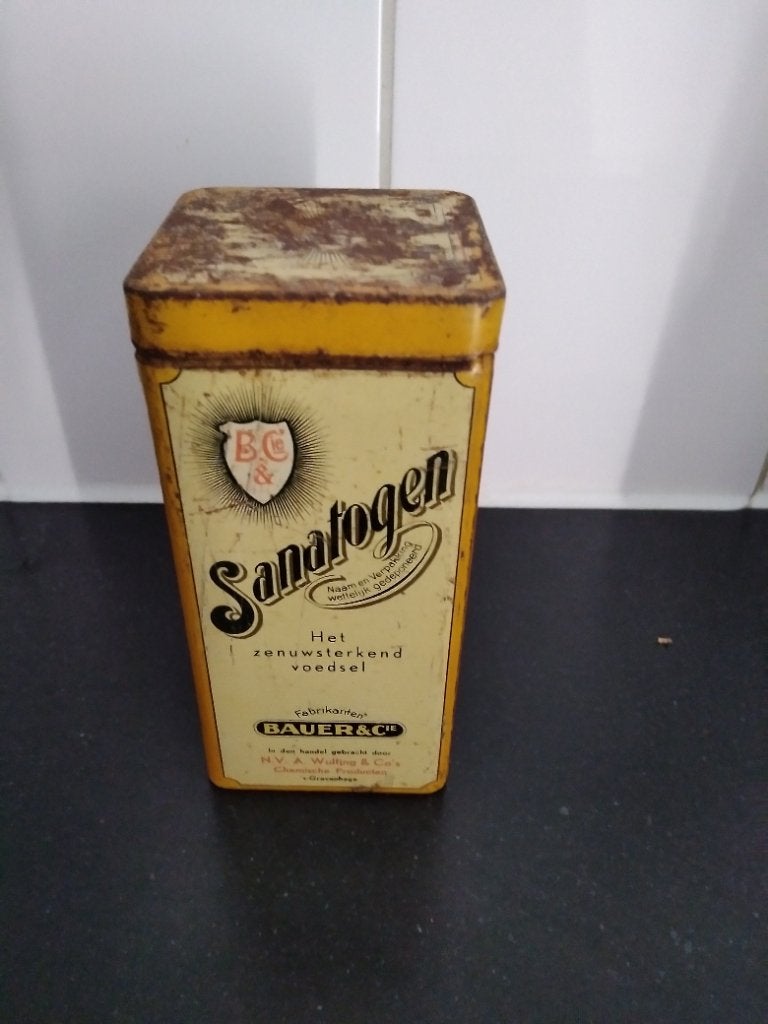 Oud medicatie blik, Verzamelen, Ophalen of Verzenden, Gebruikt, Overige, Overige merken