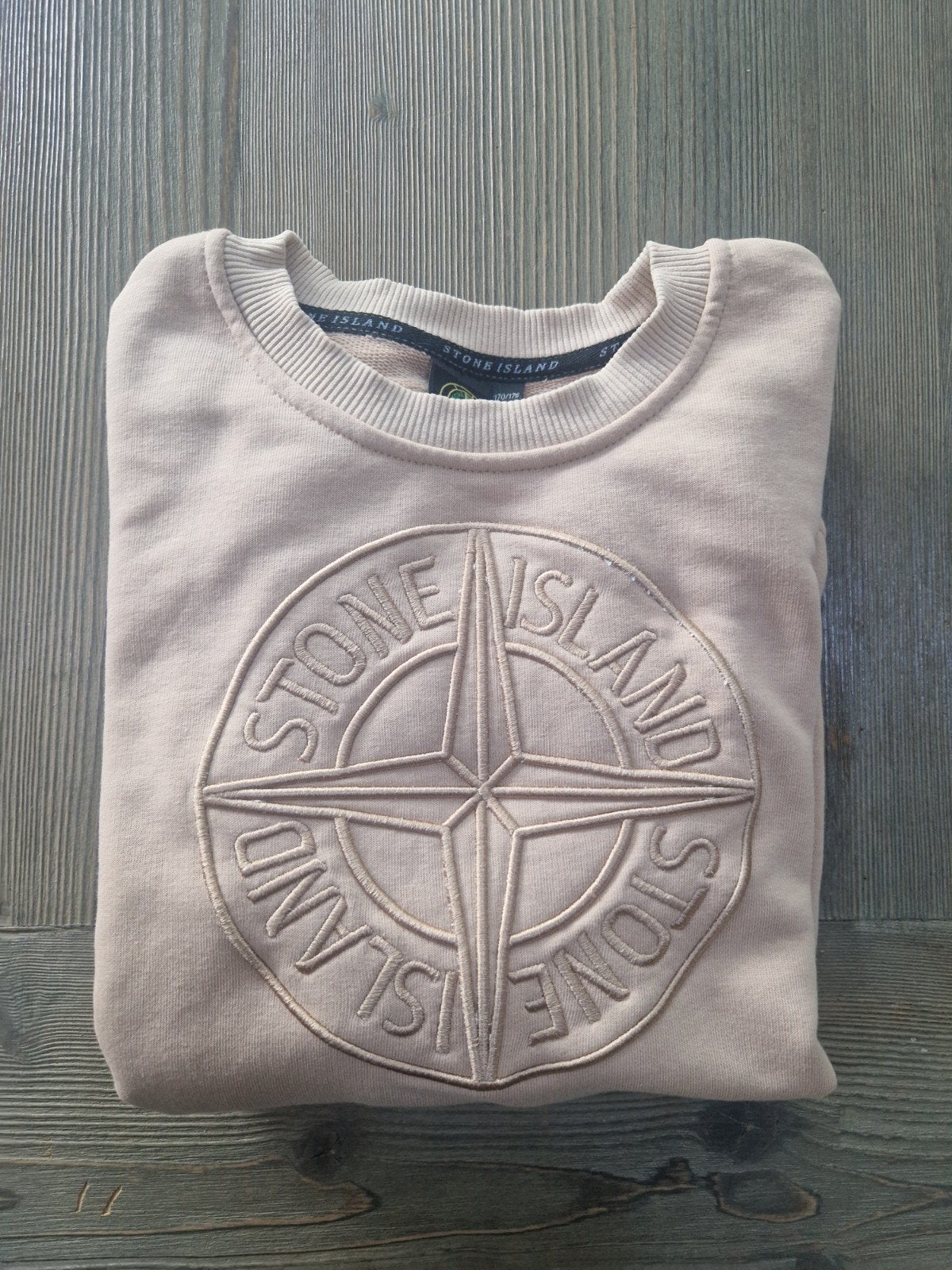 'Stone Island' beige sweater, maat 170/176, Trui of Vest, Ophalen of Verzenden, Zo goed als nieuw, Onbekend