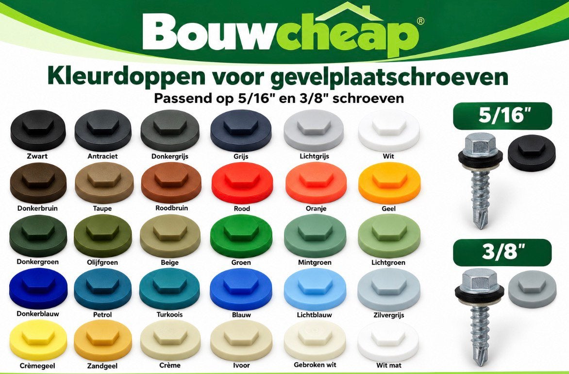 Kleurdoppen voor schroeven