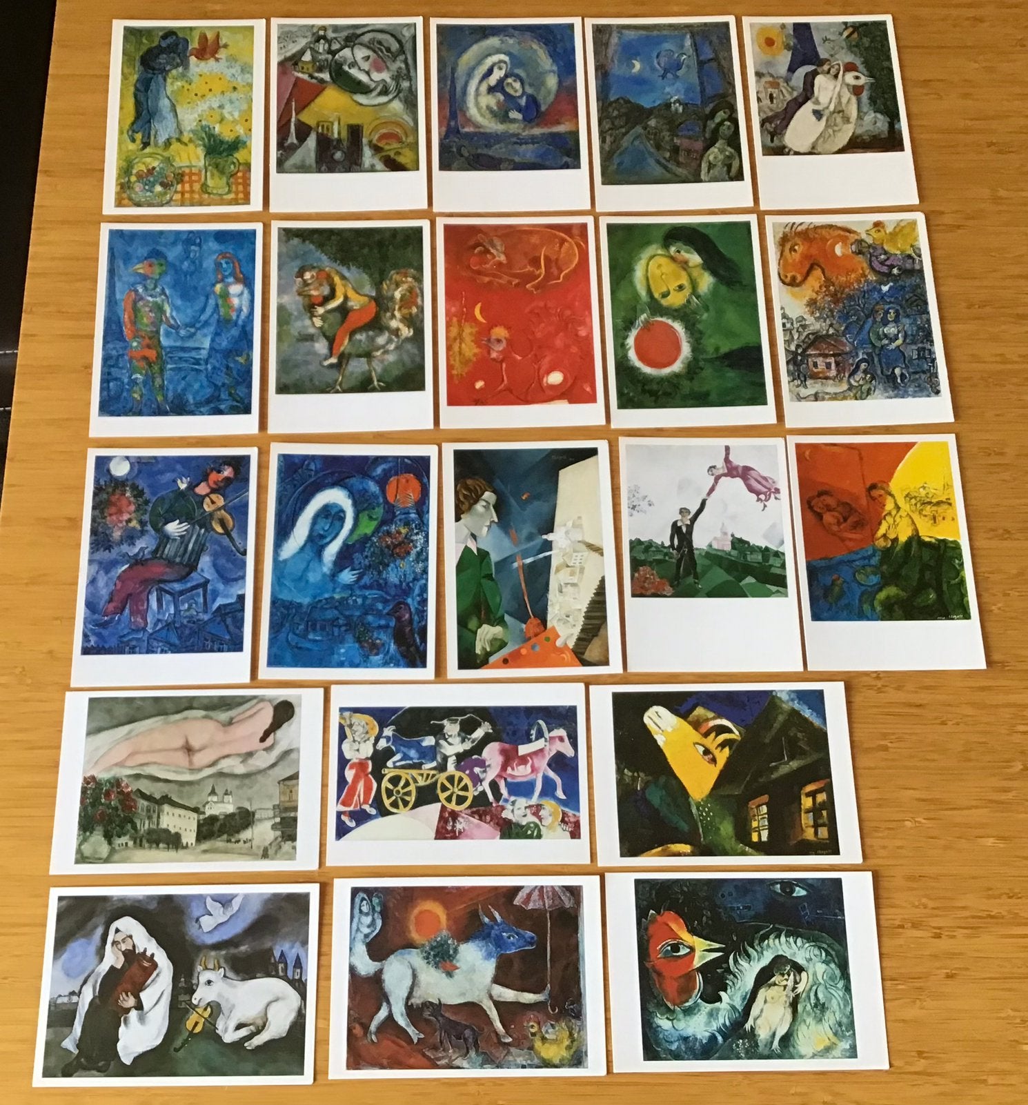 Marc Chagall - set van 22 Ansichtkaarten, ongelopen, Verzamelen, Ophalen of Verzenden, 1940 tot 1960, Ongelopen, Overige thema's