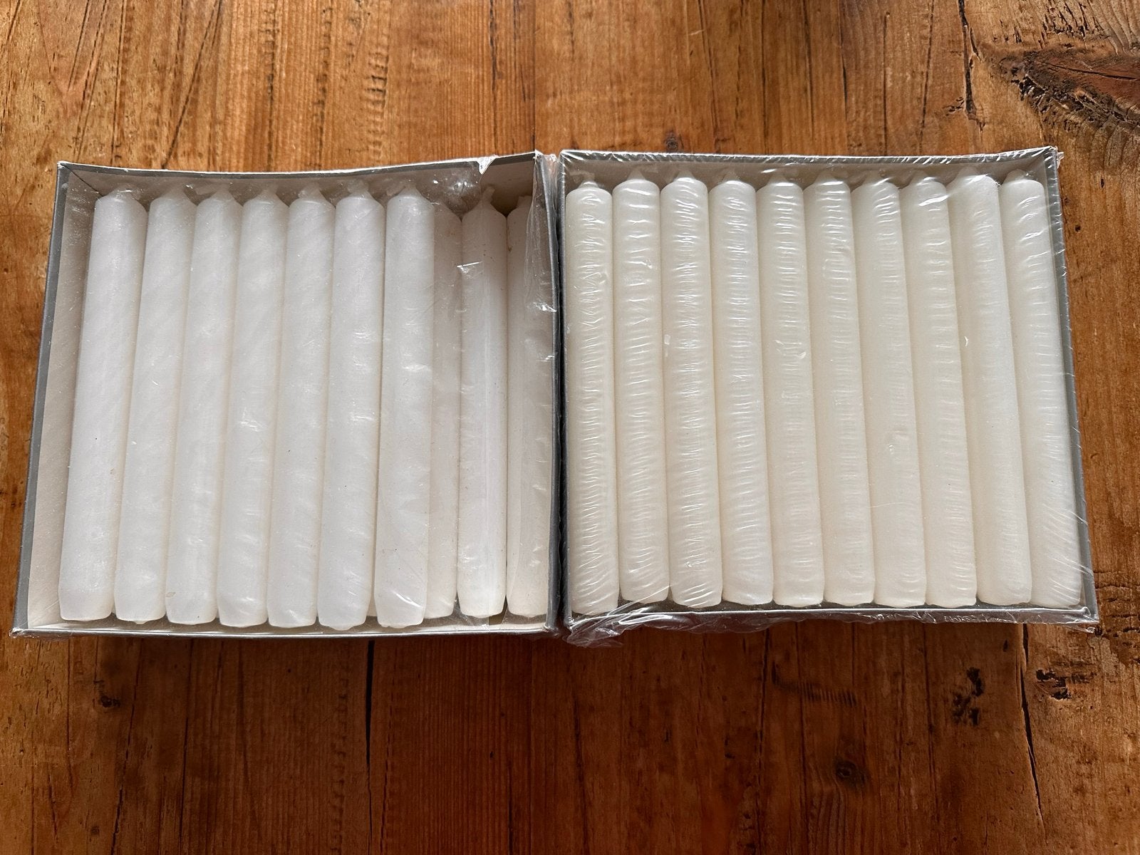 57 Witte Huishoudkaarsen Dinerkaarsen 18cm - Nieuwstaat, Ophalen of Verzenden, 18 cm, Kaars, Wit