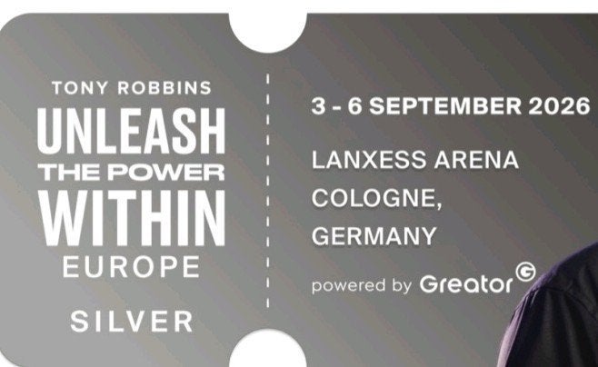 unleash the power - Tony robbins ticket, Eén persoon