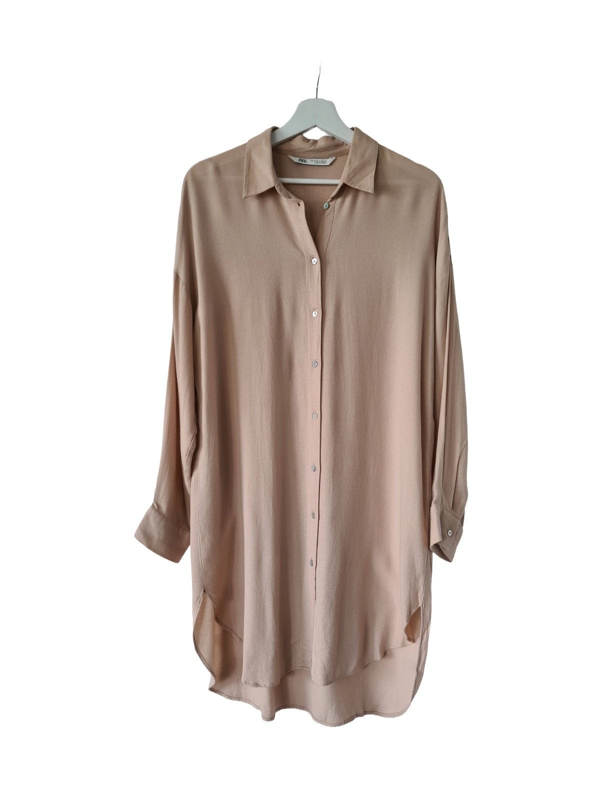 Viscose beige lange blouse van Zara maat S, Kleding | Dames, Blouses en Tunieken, Verzenden, Zo goed als nieuw, Maat 36 (S), Zara