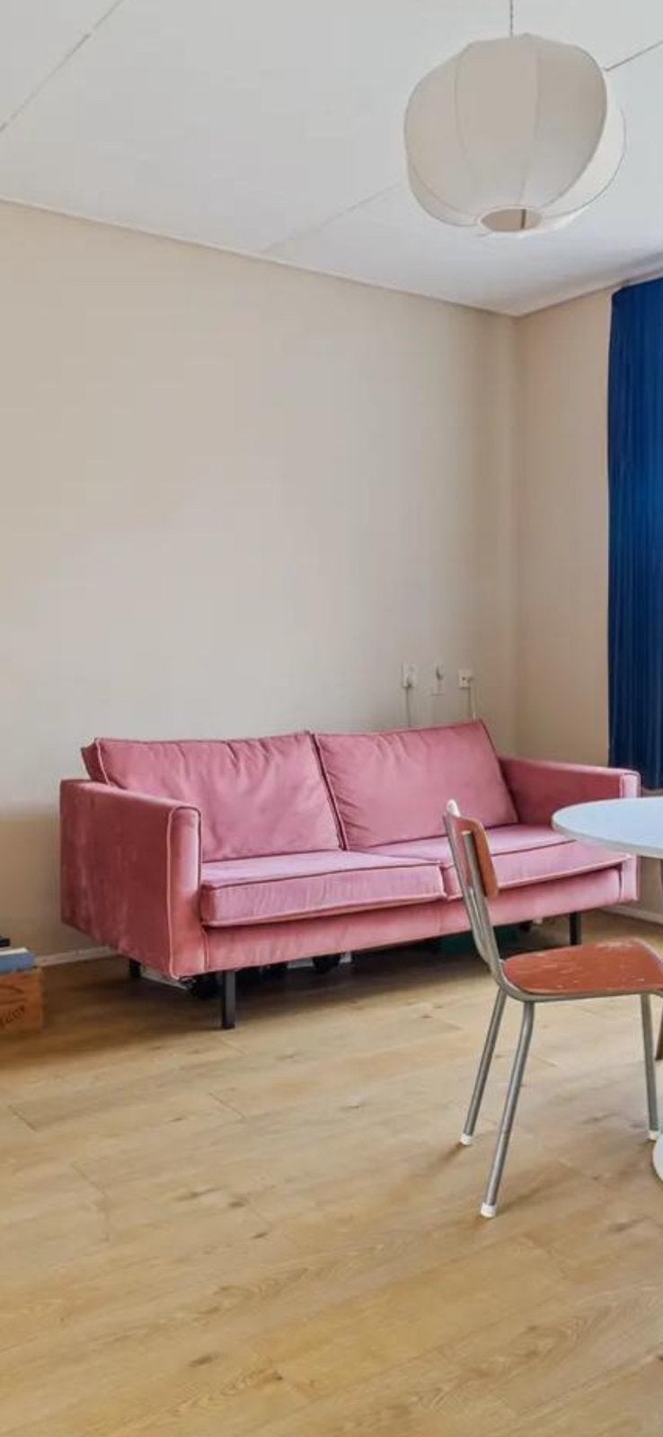 Sissy Boy Roze fluwelen 2,5 sits bank, Huis en Inrichting, Ophalen, 150 tot 200 cm, Tweepersoons, 75 tot 100 cm