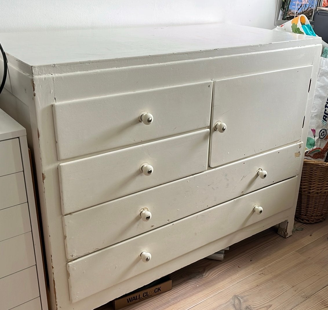 Brocante commode kastje met lades., Gebruikt, 50 tot 70 cm, 75 tot 100 cm, Commode