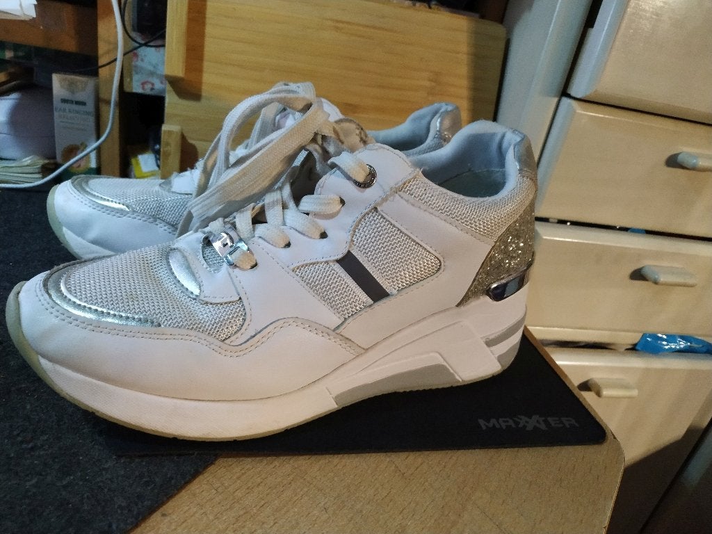 Tom Tailor schoenen maat 40, Wit, Ophalen of Verzenden, Sneakers of Gympen, Gedragen