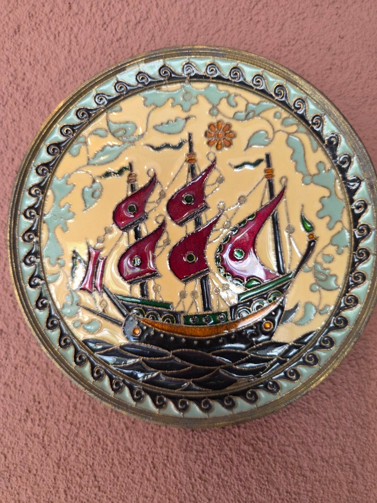 2 Bronzen Geëmailleerde Wandbordjes Griekse Mythologie, Ophalen of Verzenden