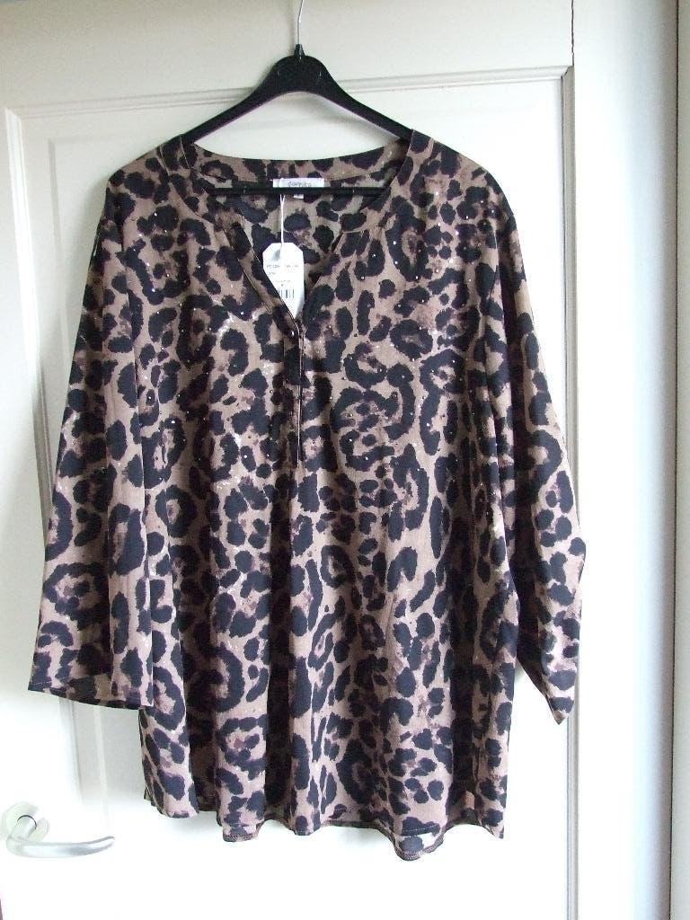 Paprika nieuwe bruine top met glimmetjes 5 52, Kleding | Dames, Bruin, Maat 46/48 (XL) of groter, Nieuw, Ophalen of Verzenden