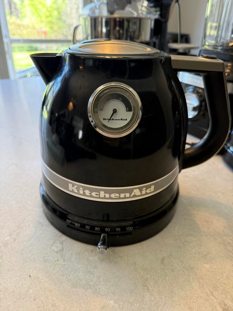 KitchenAid Waterkoker met Temperatuurregeling - Onyx Zwart, Witgoed en Apparatuur, Waterkokers, 1 tot 2 liter, Ophalen, Gebruikt