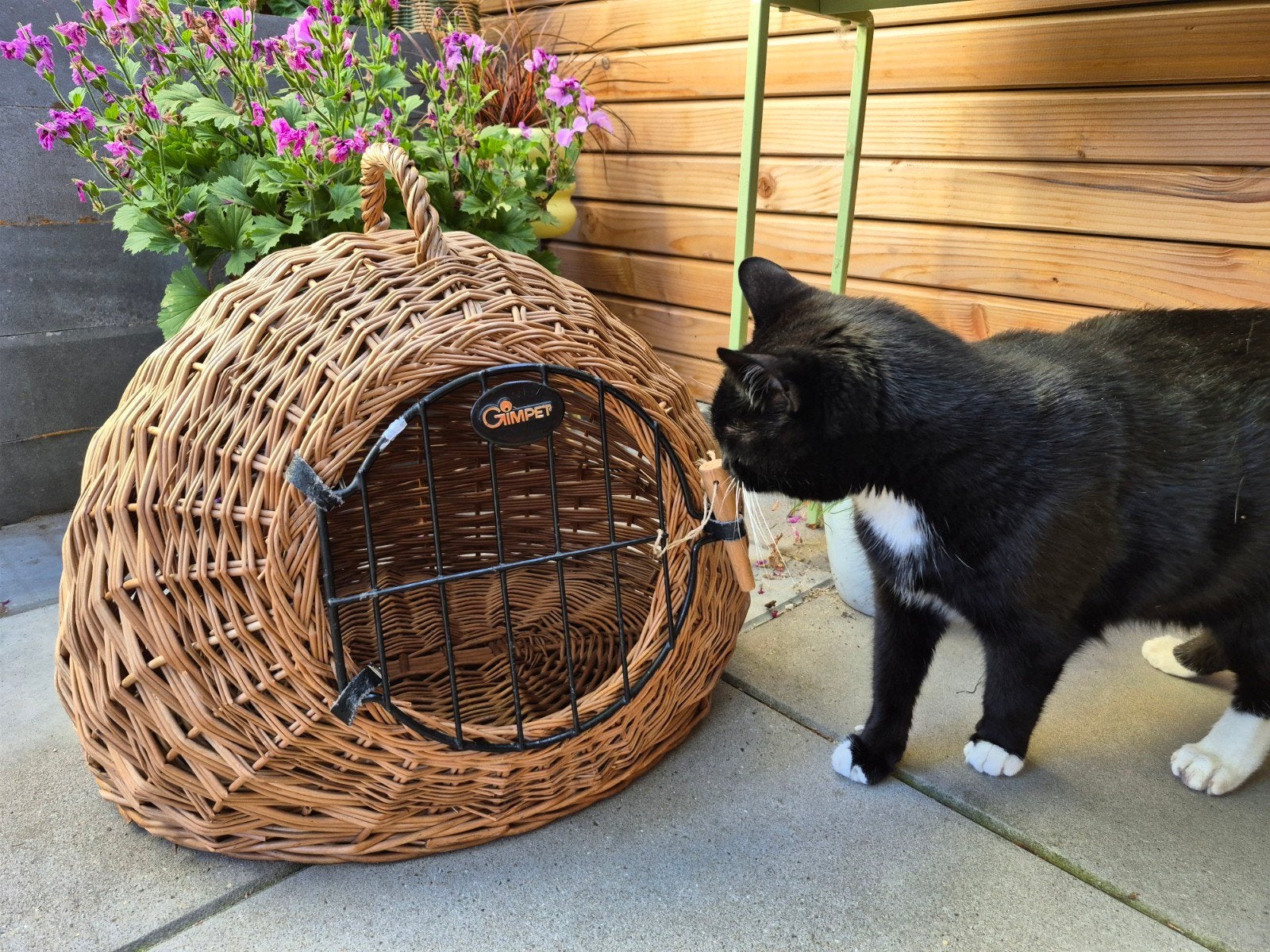 Leuke gevlochten wilgentenen poezenmand katten reismand, Dieren en Toebehoren, Ophalen, Gebruikt