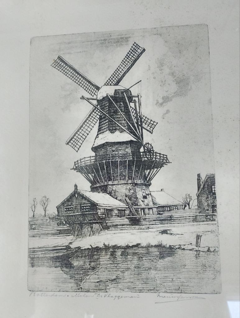 Ets Marinus Janssen, Ophalen, Ets, 53 cm, Landschap