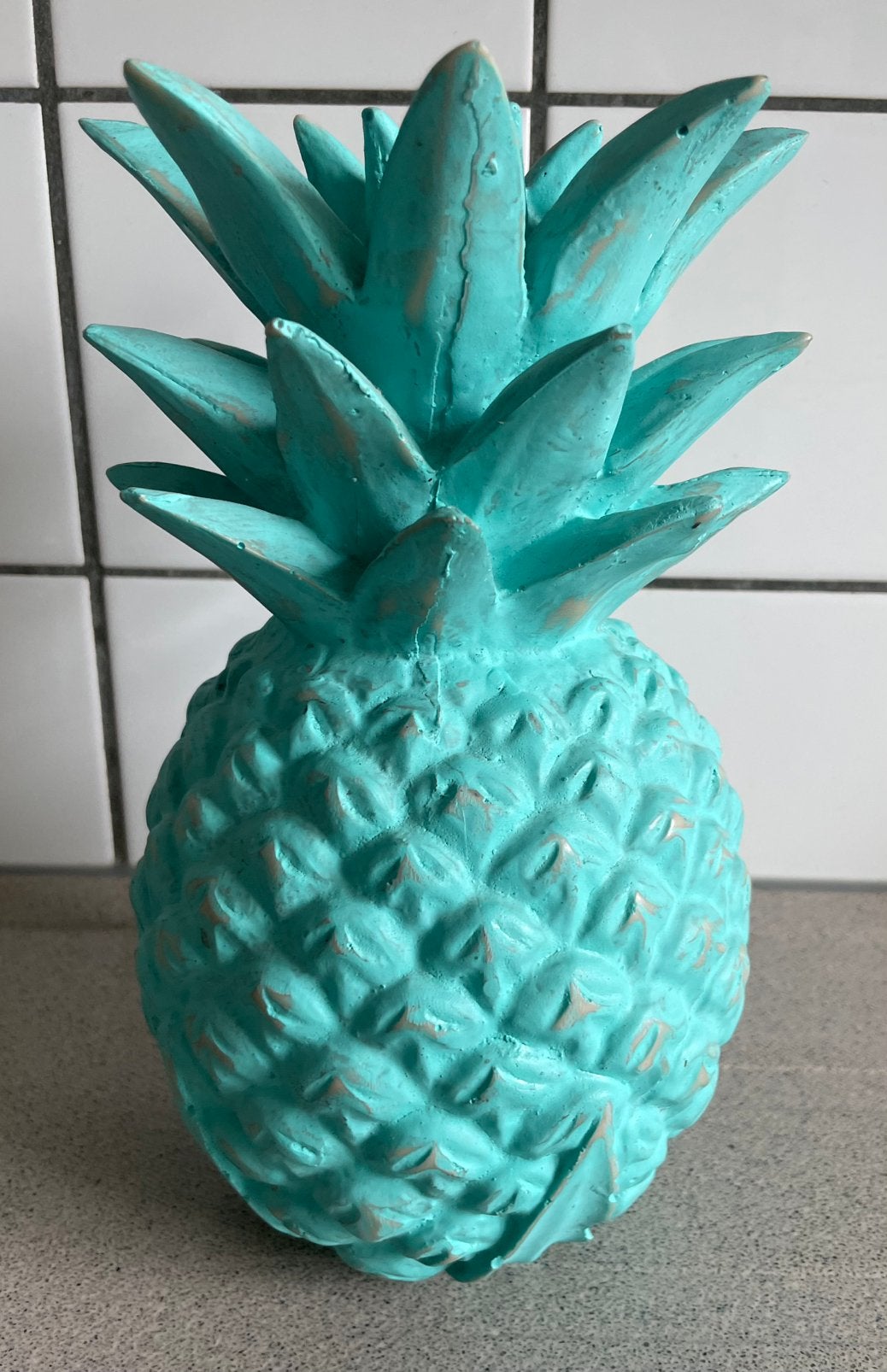 Houten turquoise ananas hout Ibiza, Huis en Inrichting, Woonaccessoires | Overige, Ophalen of Verzenden, Zo goed als nieuw
