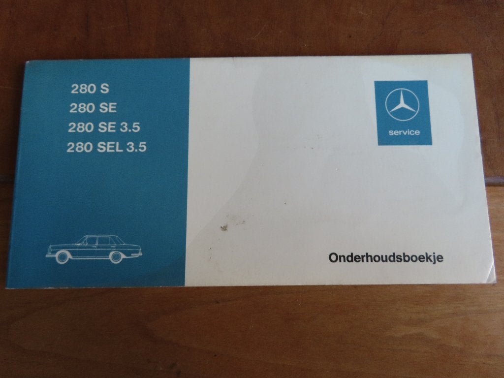 Mercedes 280 S - 280 SEL 3.5 W108 blanco serviceboekje 1971, Auto diversen, Ophalen of Verzenden