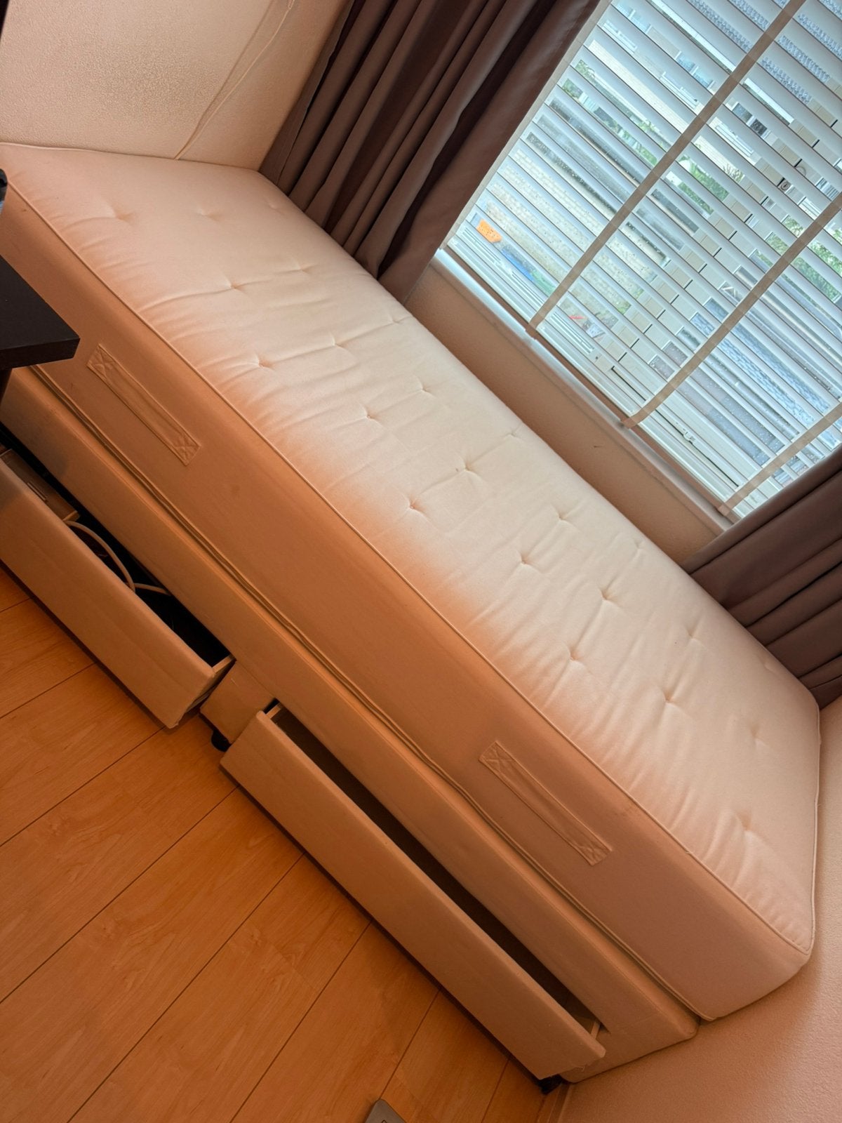 Witte boxspring 90x200, Huis en Inrichting, Slaapkamer | Matrassen en Bedbodems, Ophalen, Gebruikt, 90 cm, Eenpersoons