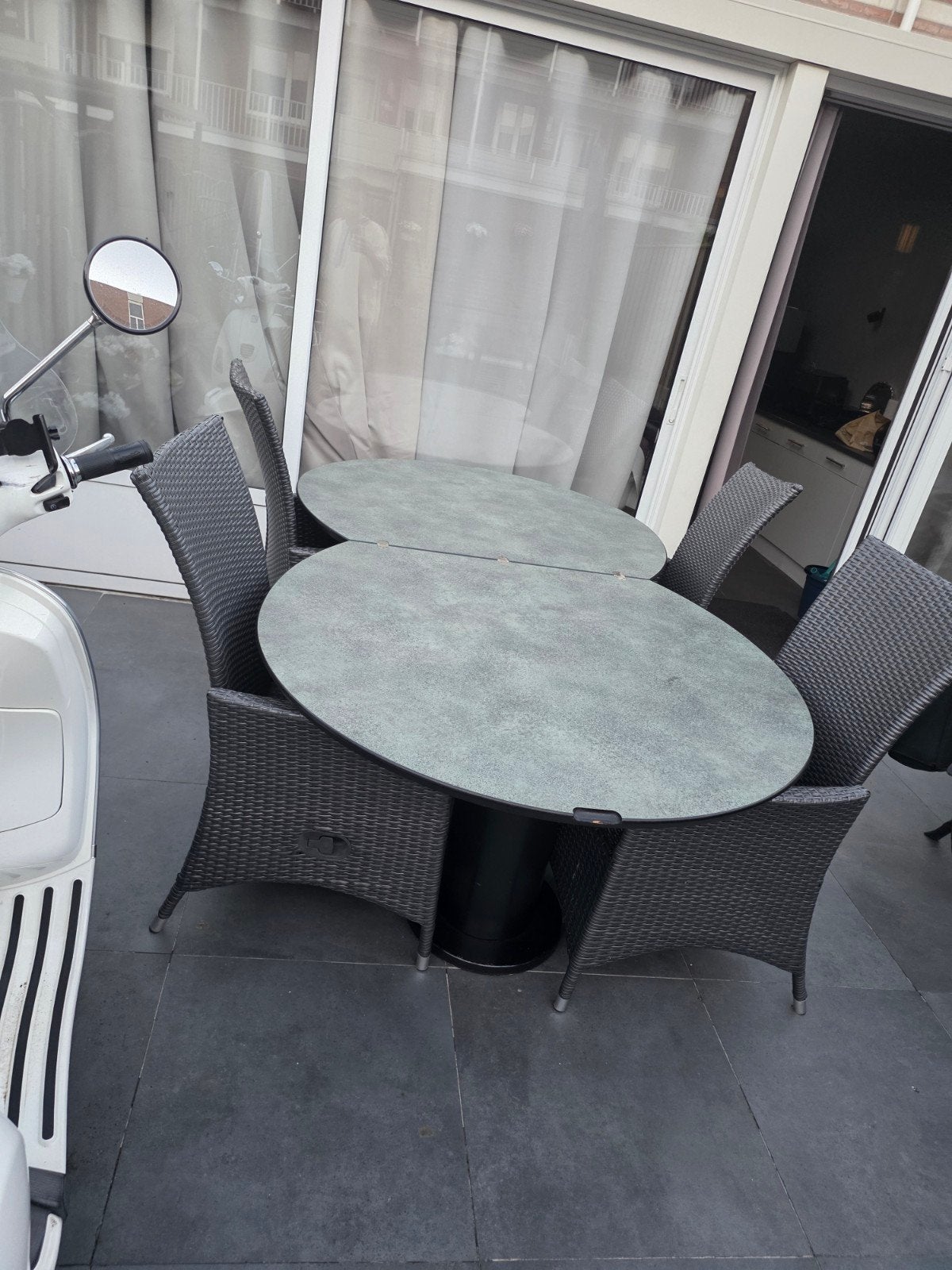 Ovale tafel uitklapbaar, Tuin en Terras, Tuinsets en Loungesets, Ophalen