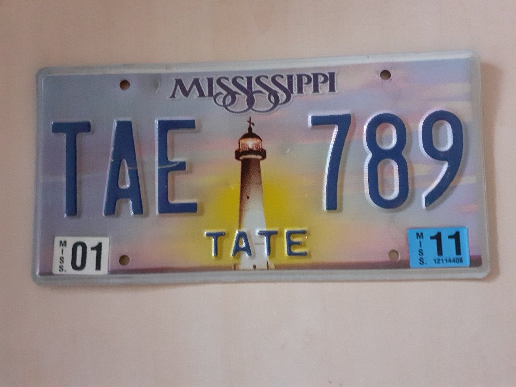 Kentekenplaat Mississippi usa., Ophalen of Verzenden, Gebruikt, Auto's