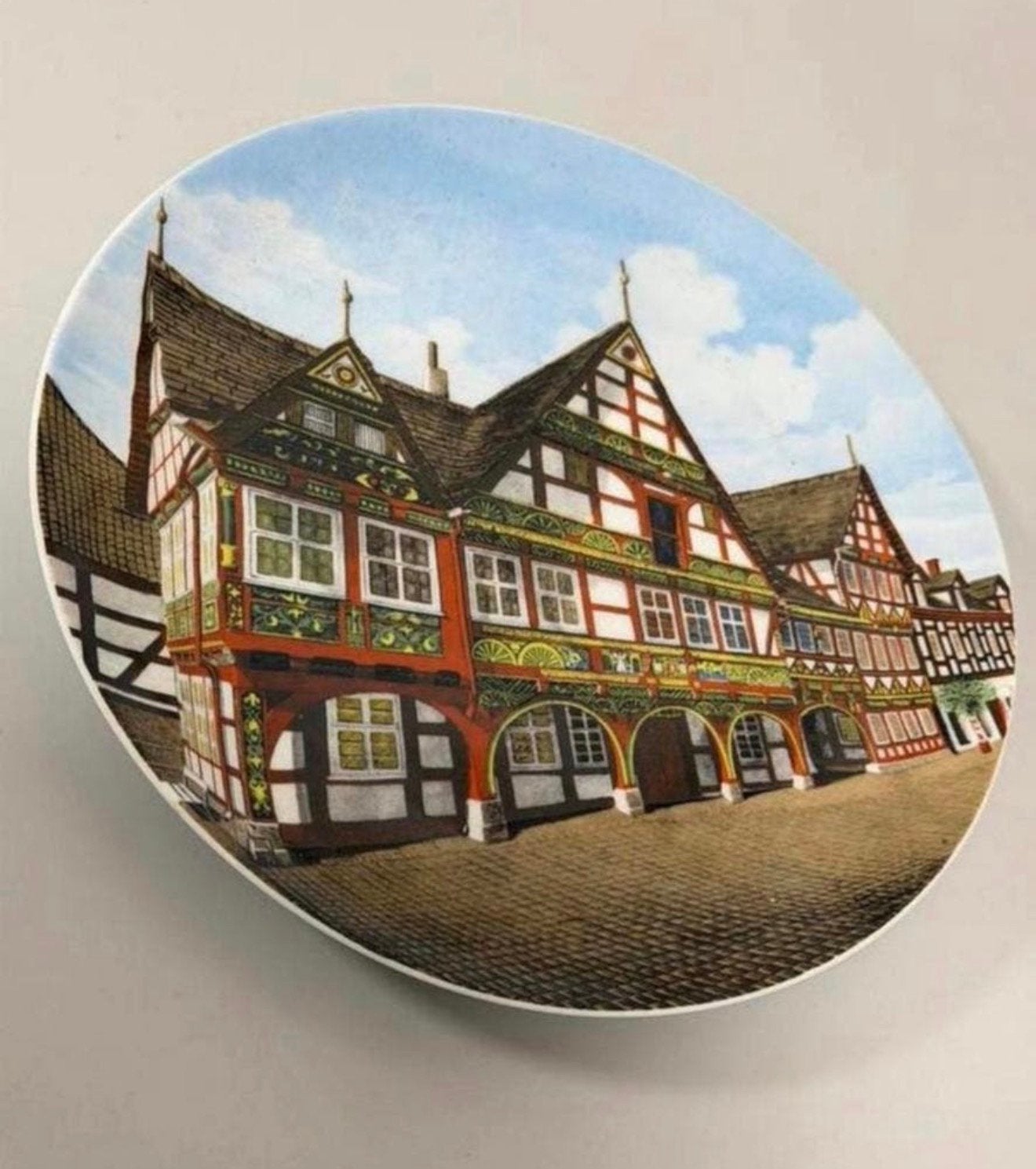 Vintage Fürstenberg Wandbord - Rathaus Schwalenberg Germany, Ophalen of Verzenden