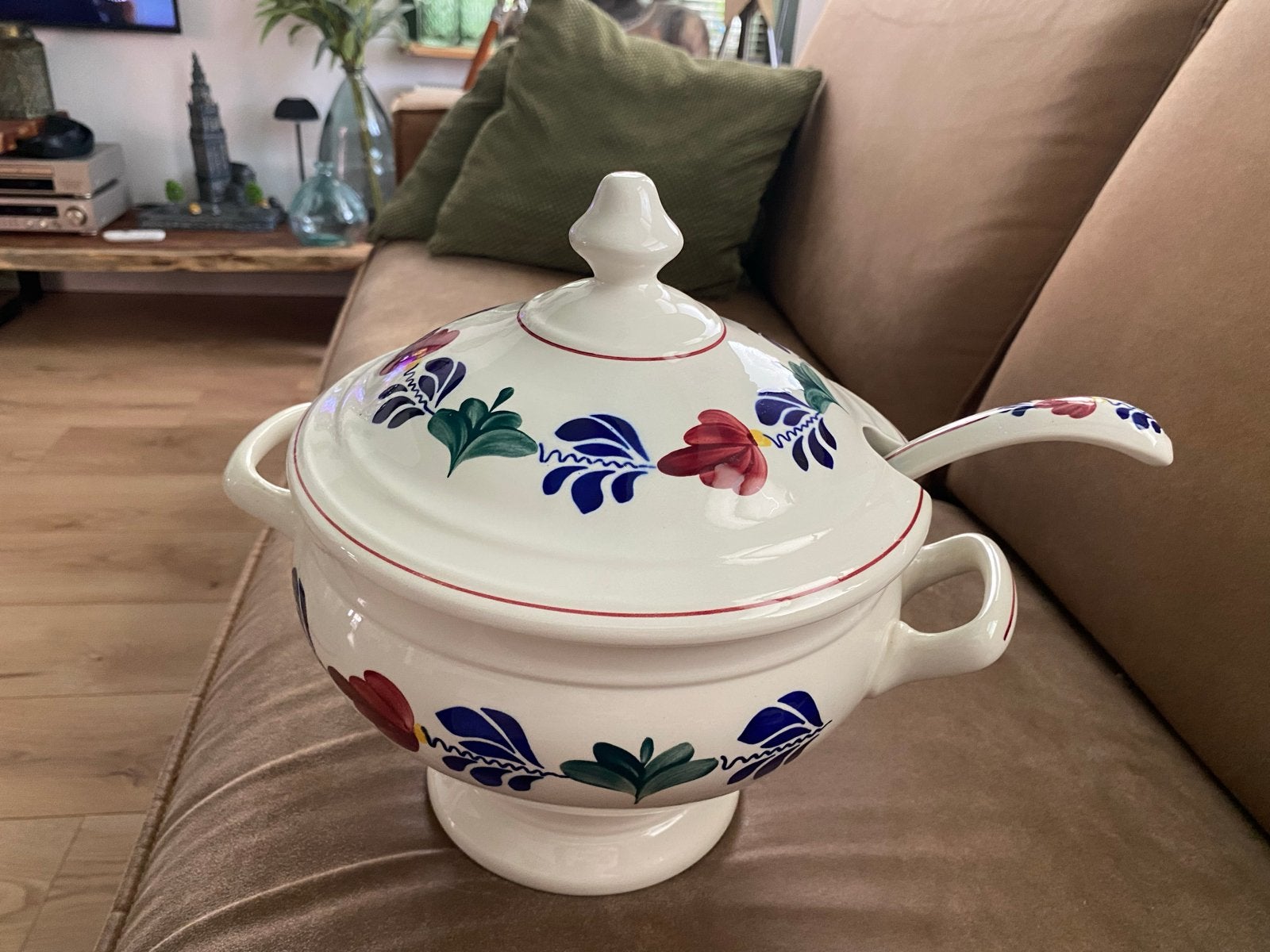 Boerenbont Servies Set: Soepterrine, Theepot, Schaal, Juskom, Ophalen, Gebruikt, Overige merken, Keramiek