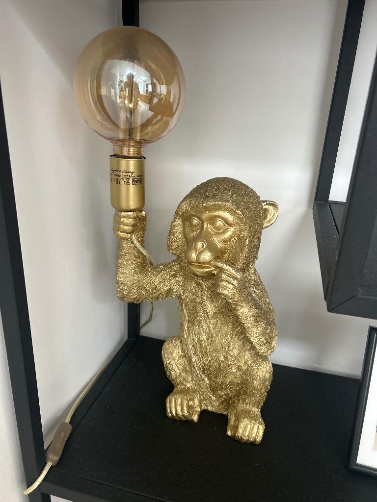 Gouden beeldje met lamp 50cm hoog, Ophalen, Zo goed als nieuw, Dier