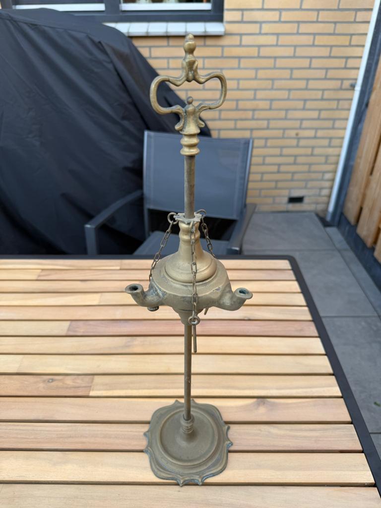 Antieke Bronzen Olielamp - Florentijnse Stijl, Antiek en Kunst, Ophalen