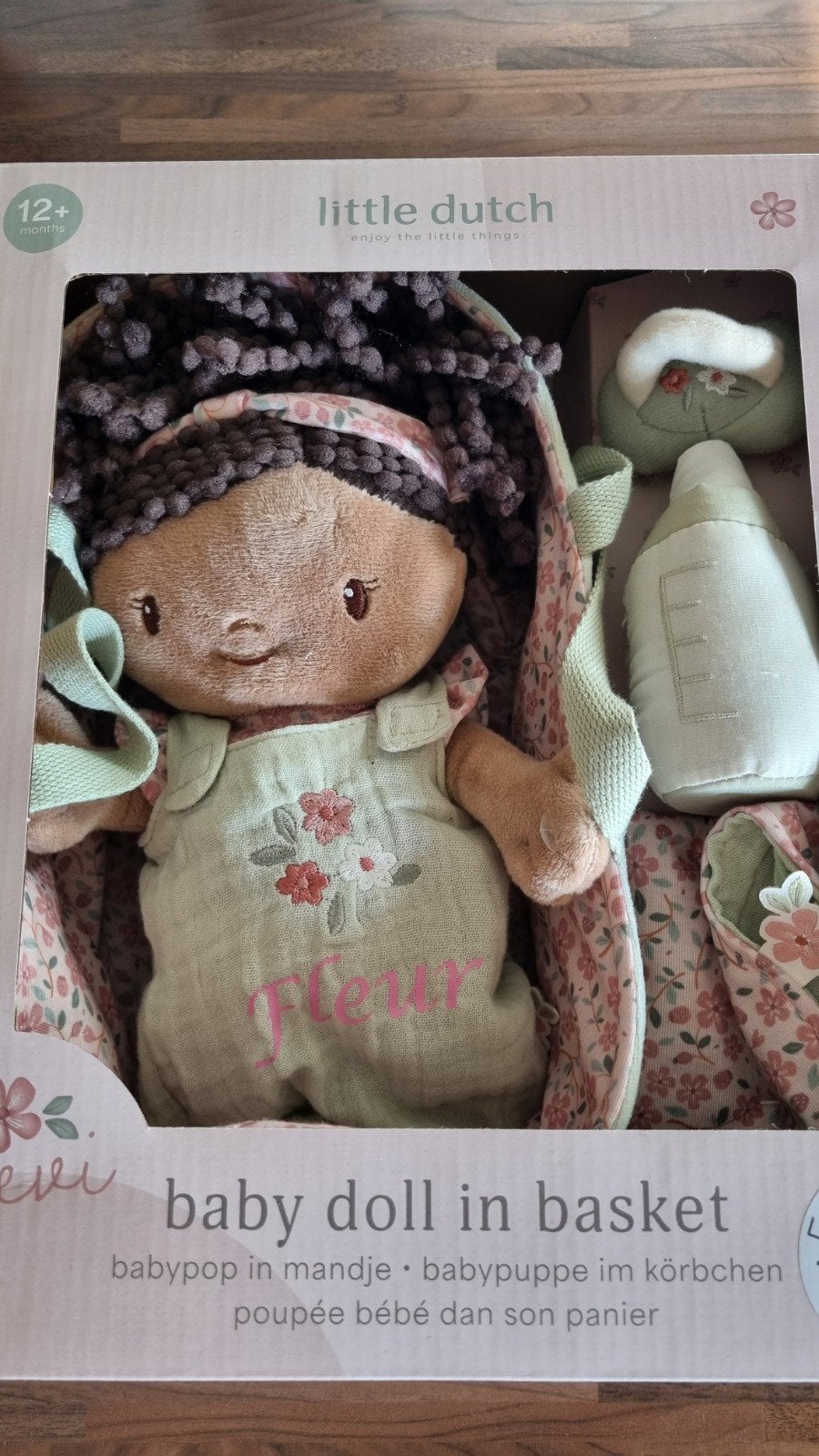 NIEUW!!! Little Dutch Babypop Fleur in mandje, Kinderen en Baby's, Speelgoed | Poppen, Ophalen of Verzenden, Nieuw, Babypop